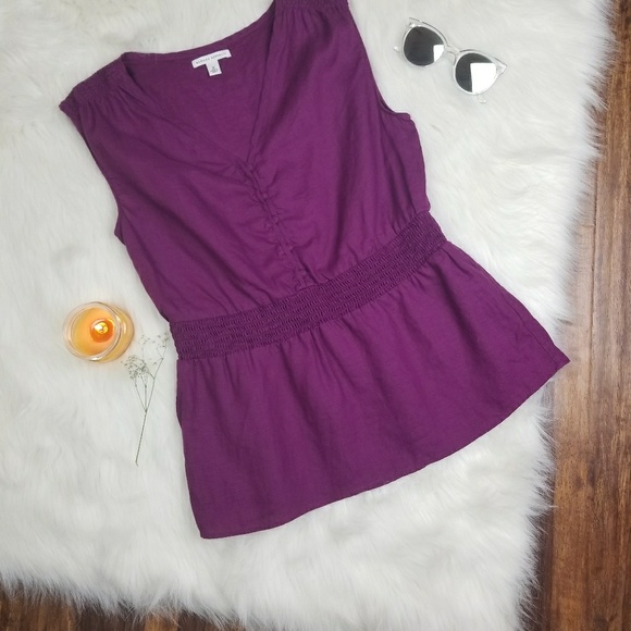 Banana Republic Tops - Banana Republic Linen Purple Blouse 25
